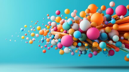 Poster - Colorful Abstract Explosion of Shapes and Lines