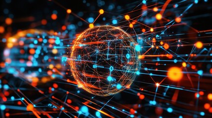 Poster - Abstract Digital Connectivity Network Visualization