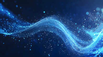 abstract blue background data technology glowing lines