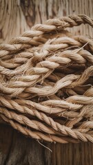 Canvas Print - Close-Up of Twisted Natural Fiber Rope