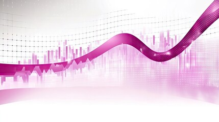 Poster - Pink-themed data chart in flat vector style, presented with a 3D effect on a white background, with light gray accents in the foreground.