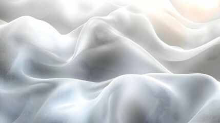 Canvas Print - Soft, flowing white fabric creating a serene and elegant atmosphere.