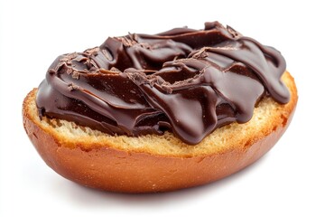 Bread with chocolate cream isolated on white background - generative ai