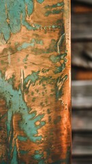 Wall Mural - Detailed Copper Surface with Patina Texture