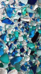 Canvas Print - Colorful Mosaic of Glass Fragments and Shards