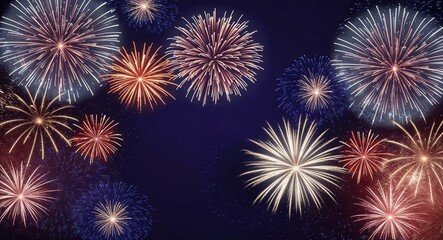 Navy theme abstract sparkles and fireworks background wallpaper