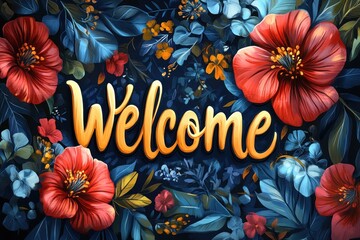 Sticker - Welcome Floral Greeting