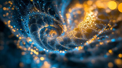 Poster - Colorful abstract swirl of light and particles creating a mesmerizing visual experience