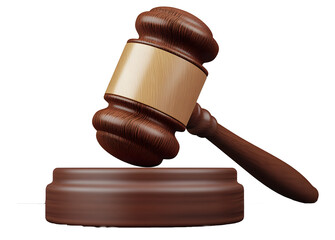 Judge gavel png 3D element, transparent background