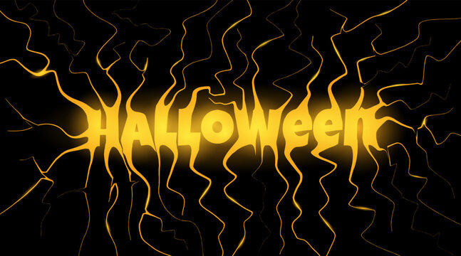 Halloween banner text for website for animation or printing. Vector graphics