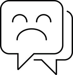 Sad Feedback, Comment icon. Editable Stroke. Vector illustration