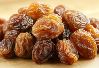 Poster - Close-up of a pile of golden raisins.