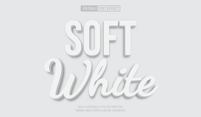 Leinwandbilder - Editable 3d text style effect - Soft White Simple text effect Template