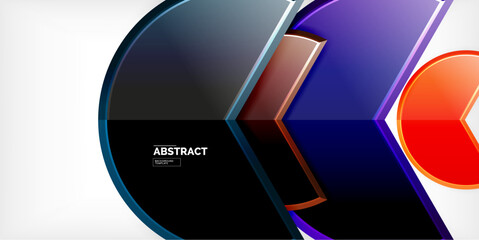 Poster - Trendy round shapes with triangular angle design element. Vector Illustration For Wallpaper, Banner, Background, Card, Book Illustration, landing page
