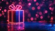 © Julia Jones - Neon Gift Box Amidst Pink and Blue Bokeh Lights