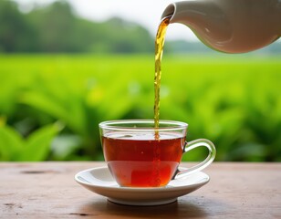 Wall Mural - cup of tea with teapot