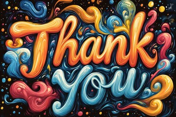 Wall Mural - Thank You Calligraphy