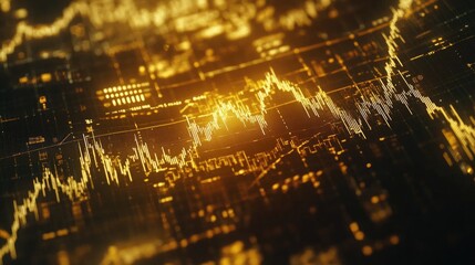 Detailed shot of a gold price graph with historical data and price prediction indicators, on a financial website