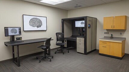 Poster - A high-tech brainwave scanner being used in a medical research experiment, showing advancements in neuroscience.