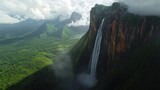 Venezuelan Wilderness: Majestic Angel Falls' Morning Radiance