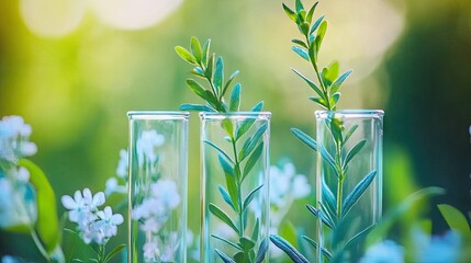 Poster - An innovative green chemistry lab, showcasing sustainable chemical processes with renewable materials.