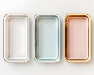 Poster - Elegant Pastel Colored Rounded Corner Frames for Chic Contemporary Design Layout