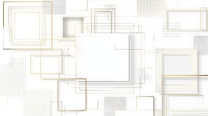Poster - Abstract Collection of Minimalist Line Frames on White Background with Copy Space