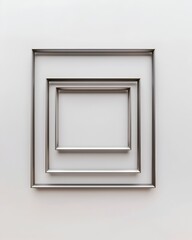 Poster - Minimalist Modern Square Line Frames Set on Clean White Background Isolated