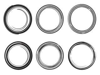 Poster - Minimalist Circle Line Frames Set on White Background for Branding and Design Concepts