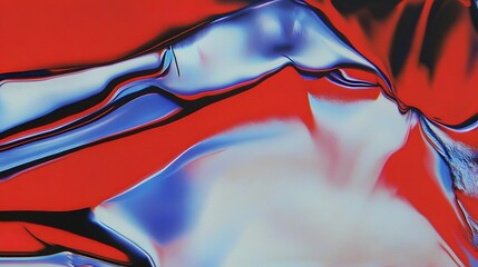 Abstract Red and Blue Swirls  Digital Art  Glitch Effect