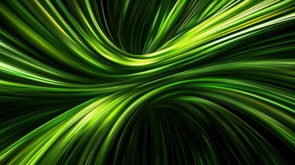 Aufkleber - Abstract green wave patterns create a dynamic and vibrant visual experience.