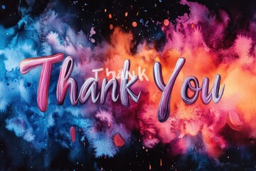 Wall Mural - Thank You Watercolor Painting