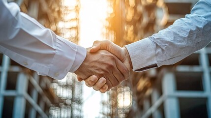 Professional Engineer and Architect Shaking Hands