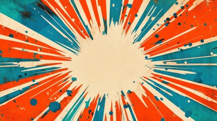 Poster - Dynamic burst of colors radiating from a central point, creating an energetic and vibrant visual effect.