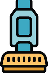 Poster - simple outline color icon of a cordless stick vacuum cleaner, perfect for websites and apps related 