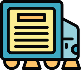 Poster - Delivery truck carrying parcel is transporting goods, ensuring efficient and reliable logistics for businesses and customers