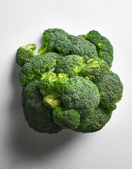 broccoli, isolated against a clean, smooth white background