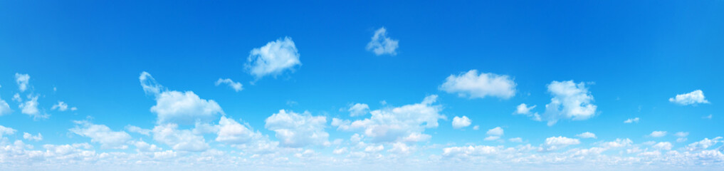 Wall Mural - panorama sky background. blue sky background with tiny clouds.