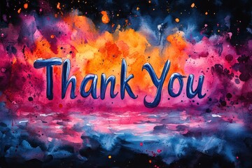 Sticker - Watercolor Thank You