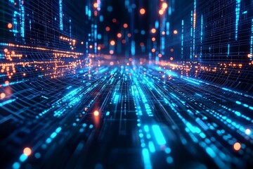Digital Technology background of data and network