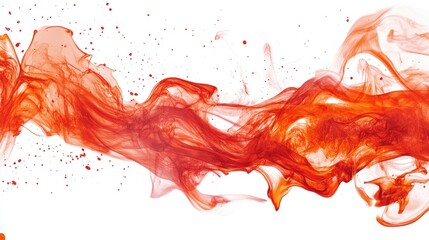 Poster - Bright red flames flickering dynamically, isolated against a white background, creating energetic fire patterns