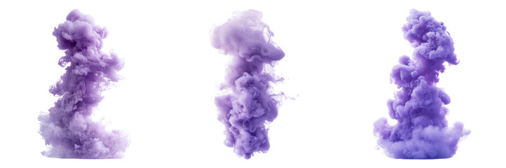 Wall Mural - purple smoke cloud isolated on transparent png background image perfect for abstract illustrations o