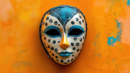 Canvas Print - Ceramic mask on vibrant background