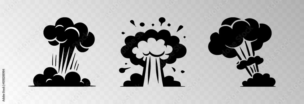 Explosion Cjoud Svg Set of vector explosions png. Explosion silhouette png. Smoke ...
