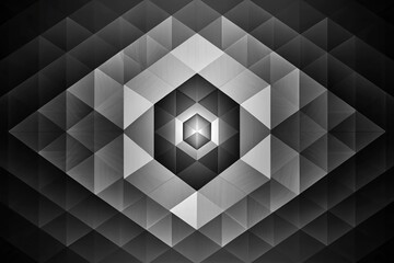 Monochromatic geometric abstract design in black, white, and dark gray