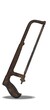 © M MUSHTHOFA MAHFUD - A rusty hacksaw with a brown handle and worn blade, shown on a white background.