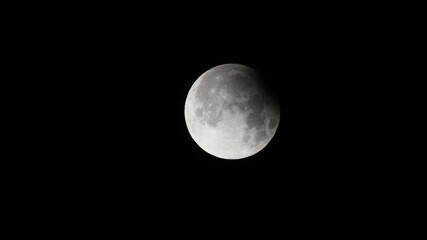 Wall Mural - Partial lunar eclipse Full moon and lunar eclipse Full moon between the clouds Super moon 2024