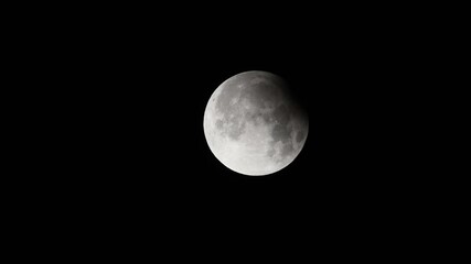 Wall Mural - Partial lunar eclipse Full moon and lunar eclipse Full moon between the clouds Super moon 2024