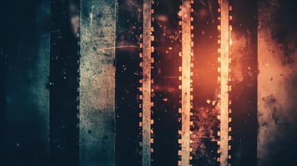 Poster - Abstract retro film texture with light leaks, grain, and flickering imperfections, creating an old film look.