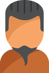 Poster - Avatar icon of a man with a goatee beard, designed in a flat style